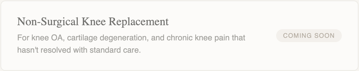 Non Surgical Knee Replacement Burlington NC