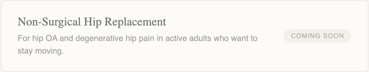 Non Surgical Hip Replacement Burlington NC